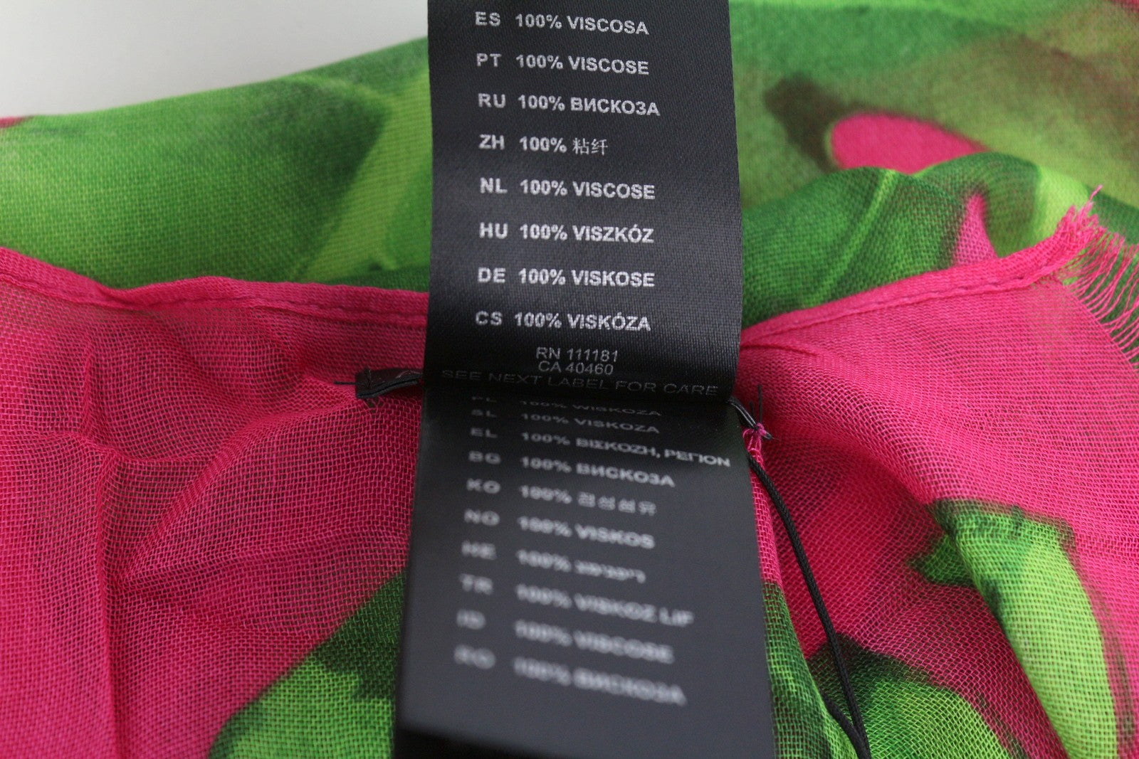 ANTONY MORATO Women Scarf OS Casual Pink Leaf Print Cover Up Wrap Beach