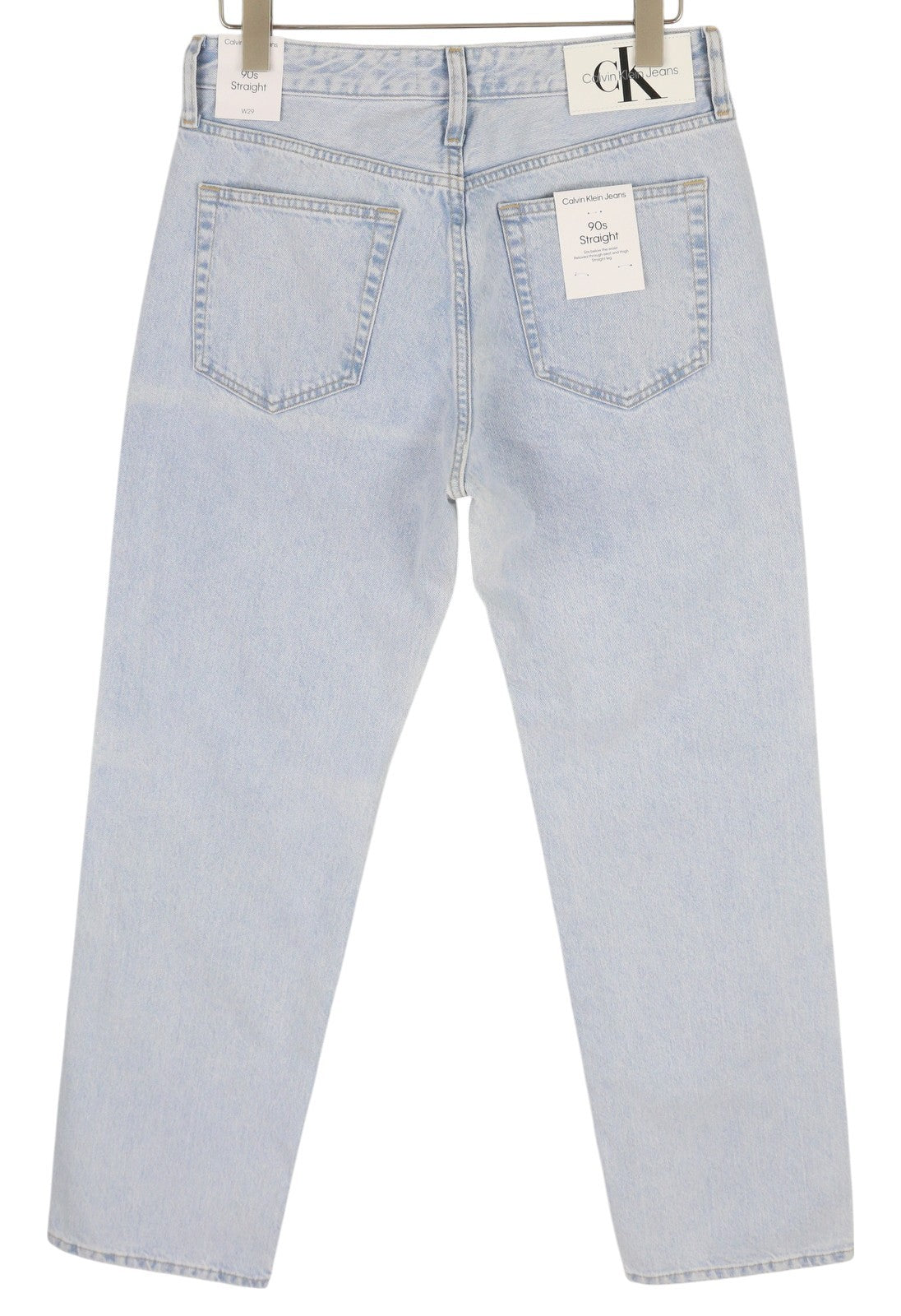 CALVIN KLEIN 90s Straight Men Jeans W29 Light Blue Washed Zip Fly Denim