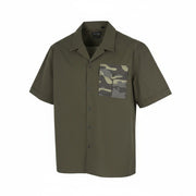 ANTONY MORATO Straight Fit Men Shirt XS Army Green Notch Button Short Sleeve