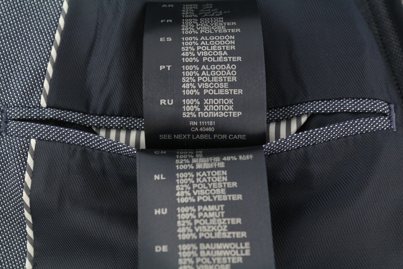 ANTONY MORATO Men Blazer XL Blue Double Breasted Notch Lapel Slim Pattern