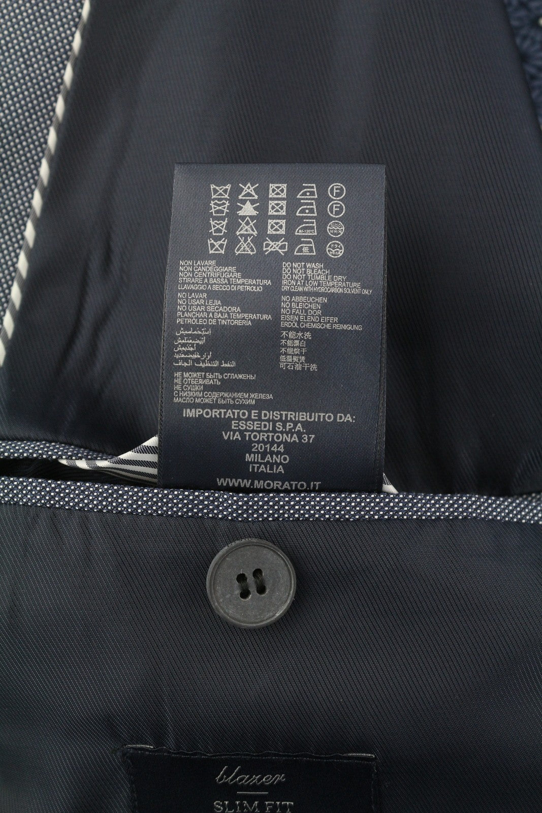 ANTONY MORATO Men Blazer XL Blue Double Breasted Notch Lapel Slim Pattern