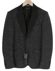 ANTONY MORATO Men Blazer S Melange Grey Wool Blend Slim Coated Notch Lapel