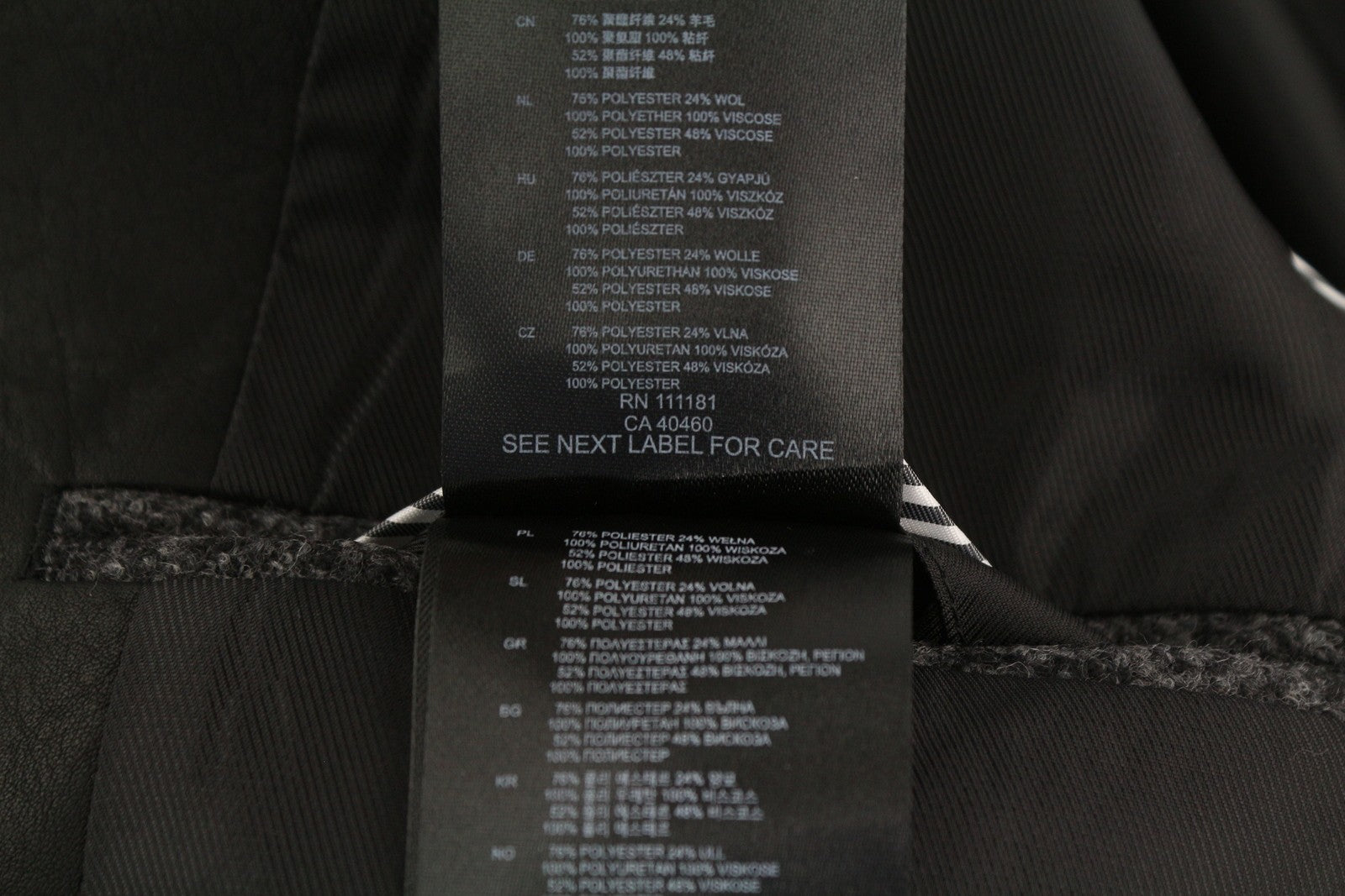 ANTONY MORATO Men Blazer S Melange Grey Wool Blend Slim Coated Notch Lapel