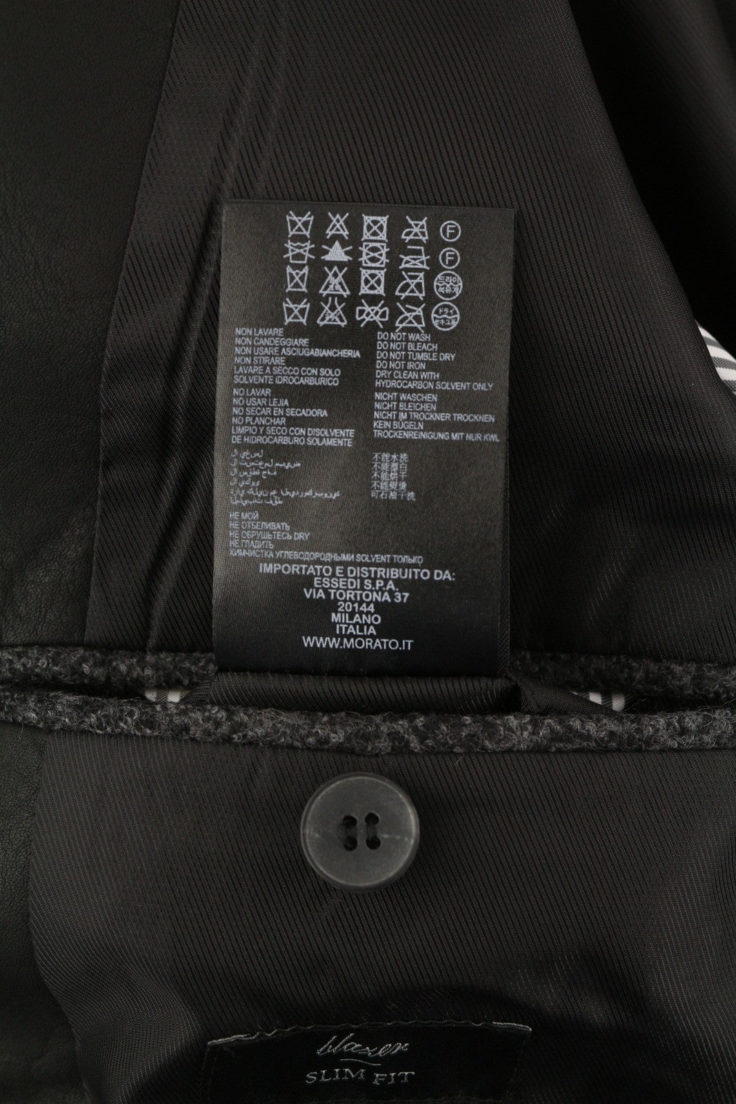 ANTONY MORATO Men Blazer S Melange Grey Wool Blend Slim Coated Notch Lapel