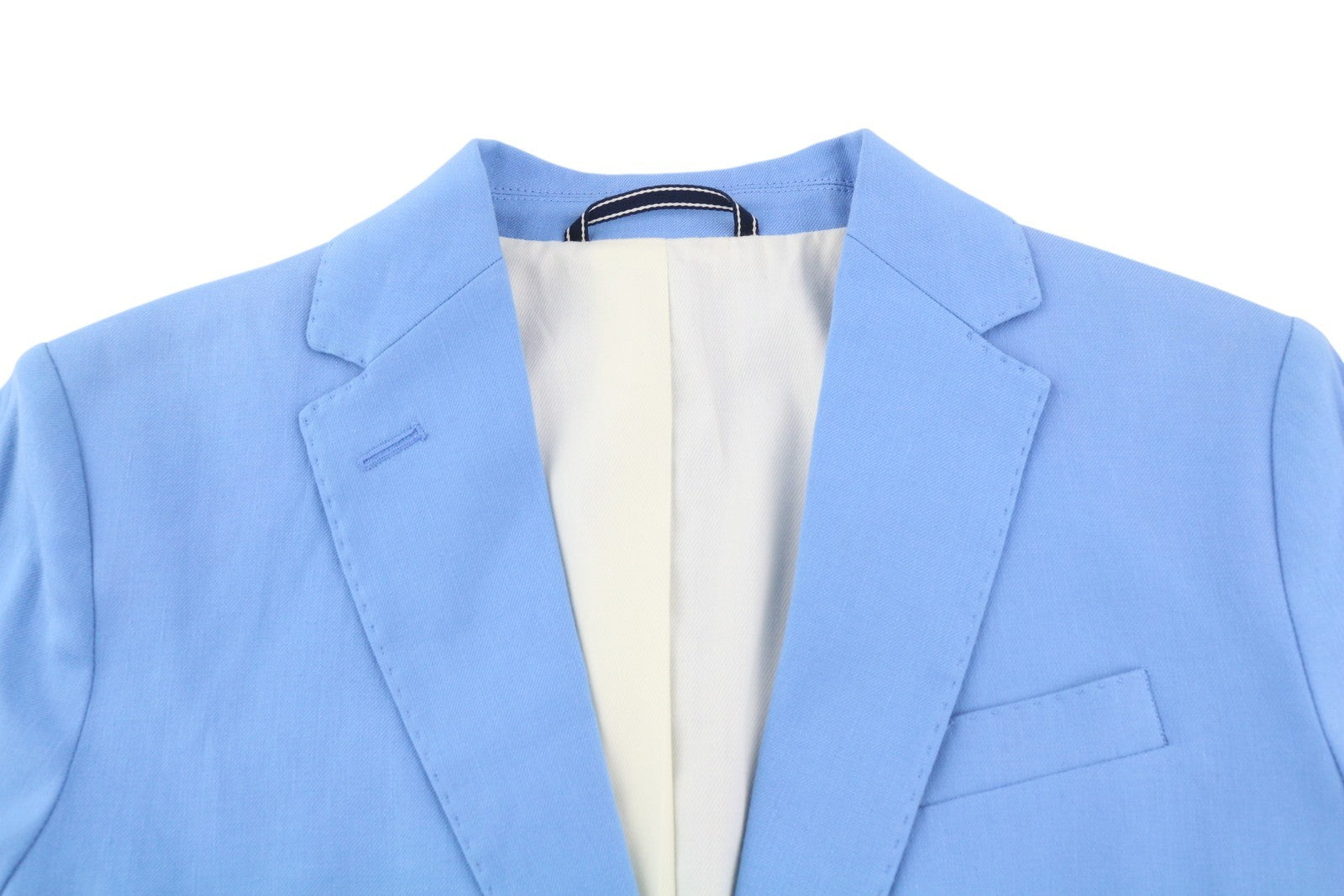 GANT Women Blazer EU34 Blue Linen Blend Notch Lapel Single Breasted Lined
