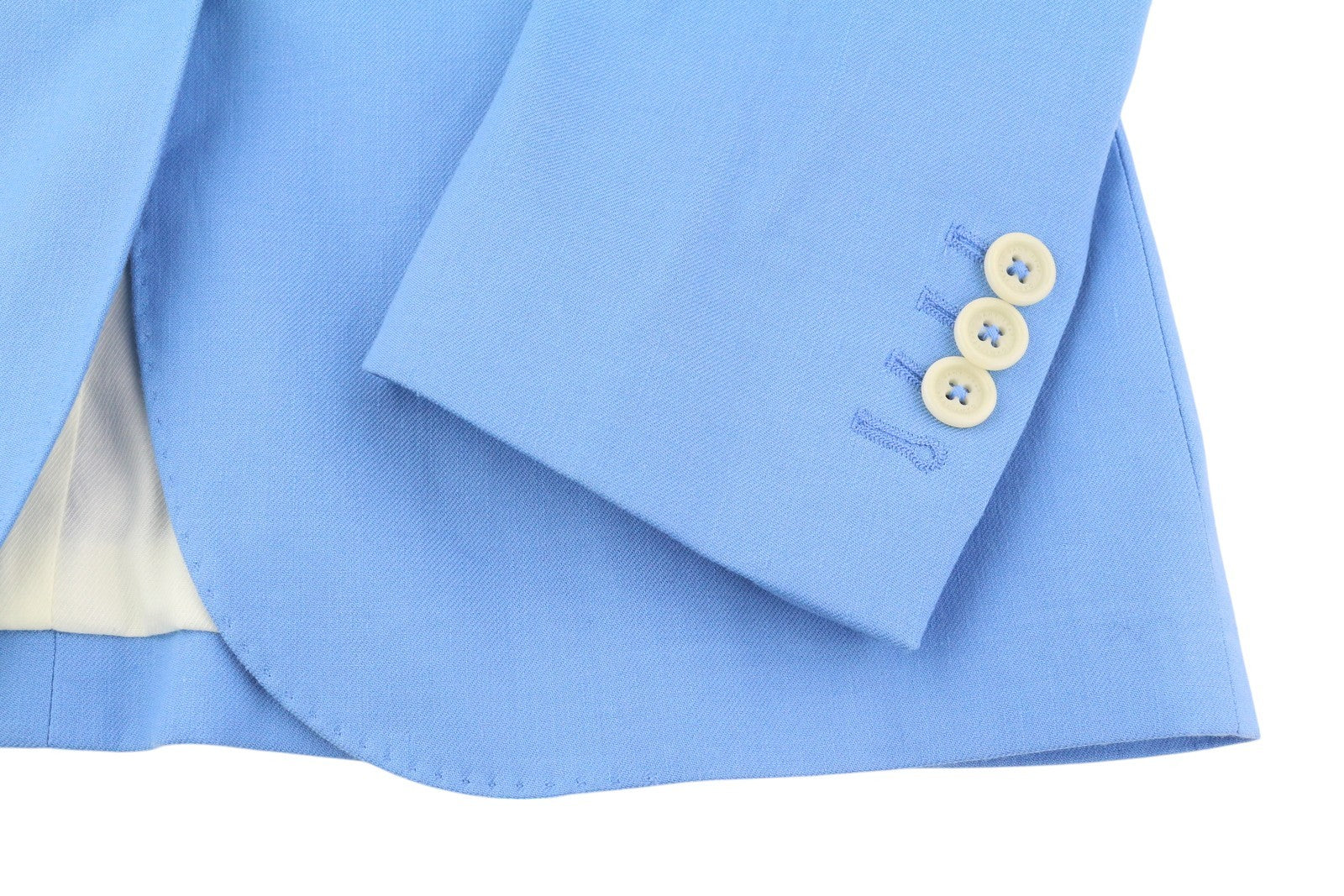 GANT Women Blazer EU34 Blue Linen Blend Notch Lapel Single Breasted Lined