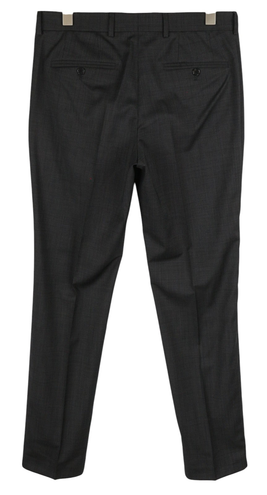 TOMMY HILFIGER Rhames Men Trousers W32 94 Long Grey Wool Pattern Tapered Flat
