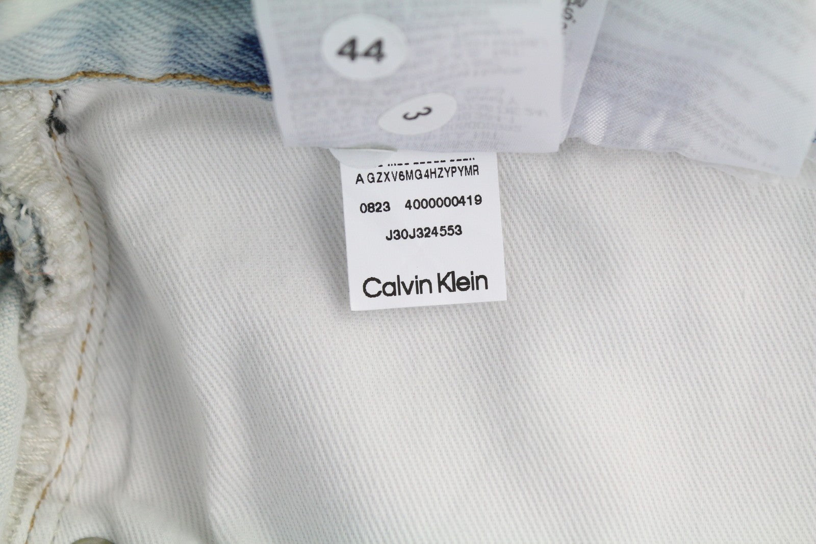 CALVIN KLEIN Regular Taper Men Jeans W30/L32 Light Blue Washed Zip Fly Denim