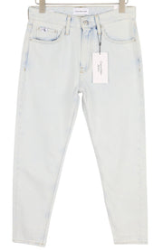CALVIN KLEIN Regular Taper Men Jeans W29/L30 Light Blue Washed Zip Fly Denim