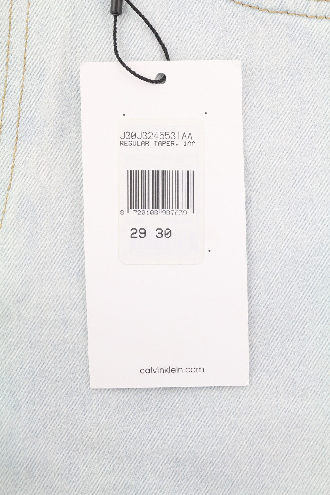 CALVIN KLEIN Regular Taper Men Jeans W29/L30 Light Blue Washed Zip Fly Denim