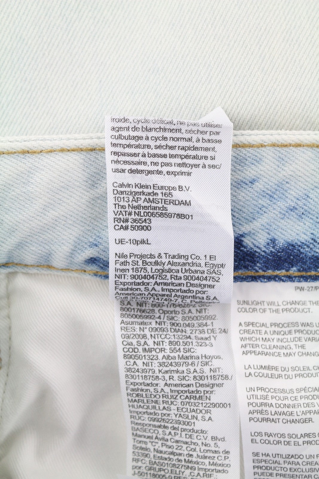 CALVIN KLEIN Regular Taper Men Jeans W33/L30 Light Blue Washed Zip Fly Denim