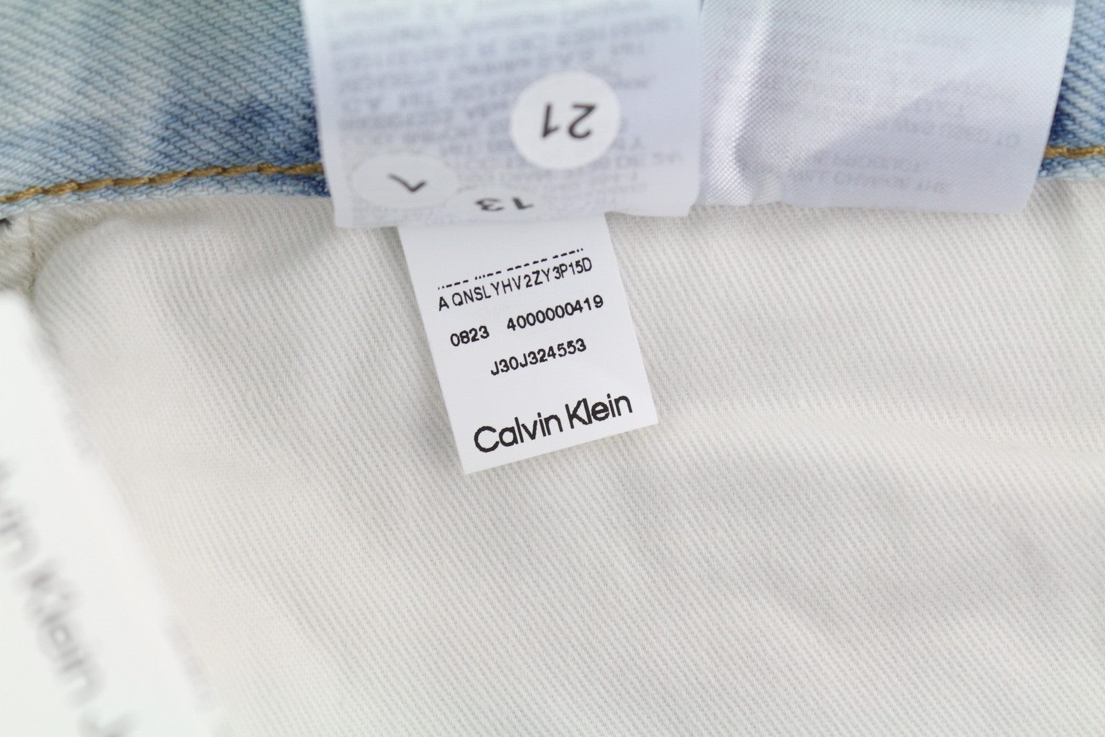 CALVIN KLEIN Regular Taper Men Jeans W31/L32 Light Blue Washed Zip Fly Denim