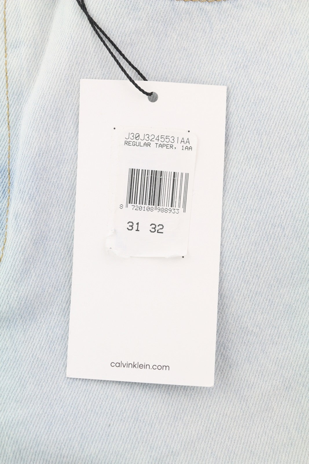 CALVIN KLEIN Regular Taper Men Jeans W31/L32 Light Blue Washed Zip Fly Denim