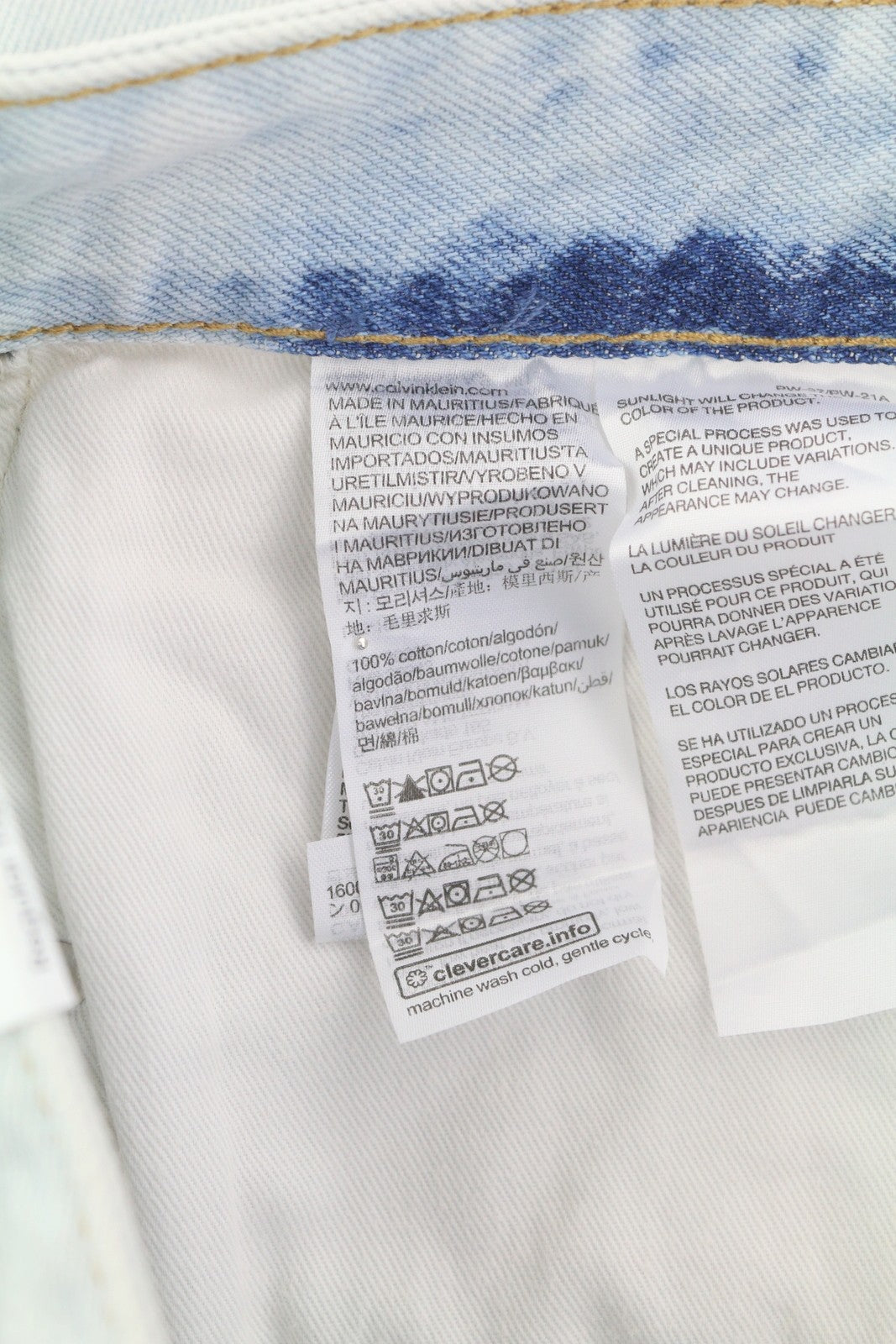 CALVIN KLEIN Regular Taper Men Jeans W31/L32 Light Blue Washed Zip Fly Denim