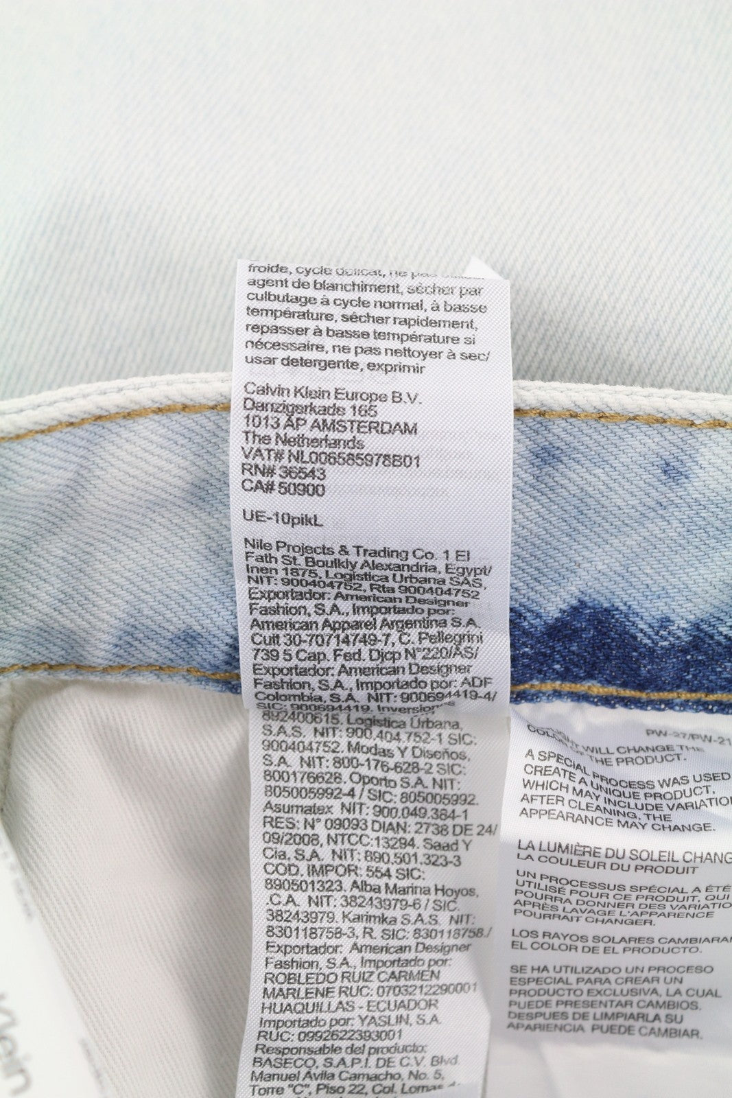 CALVIN KLEIN Regular Taper Men Jeans W31/L32 Light Blue Washed Zip Fly Denim