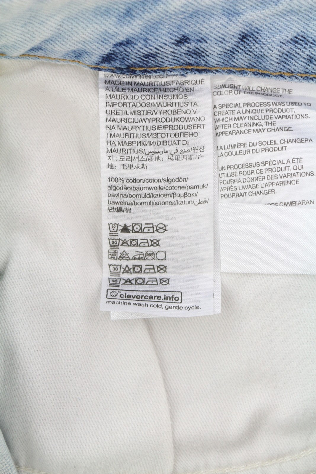 CALVIN KLEIN Regular Taper Men Jeans W31/L32 Light Blue Washed Zipper Denim