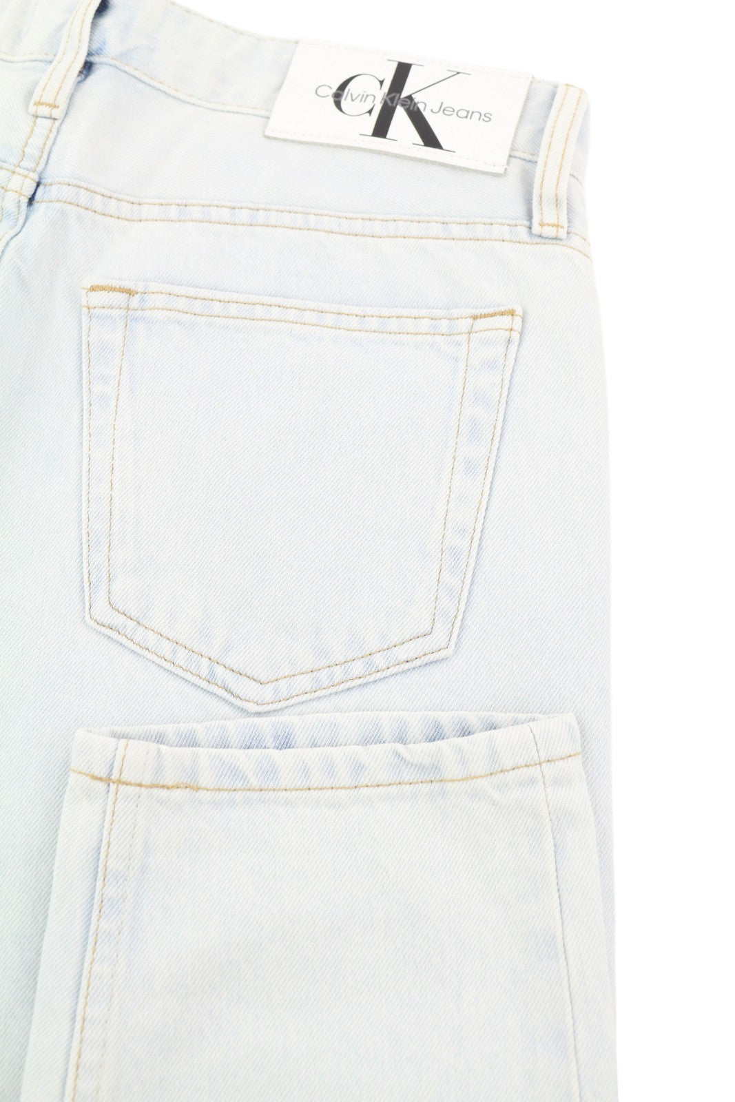 CALVIN KLEIN Regular Taper Men Jeans W30/L32 Light Blue Washed Zipper Denim