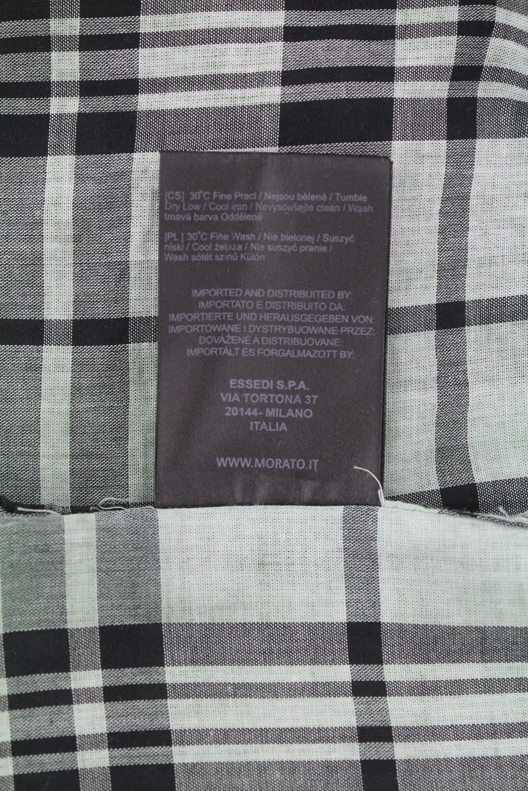 ANTONY MORATO Straight Fit Men Shirt S Green Plaid Notch Button Short Sleeved