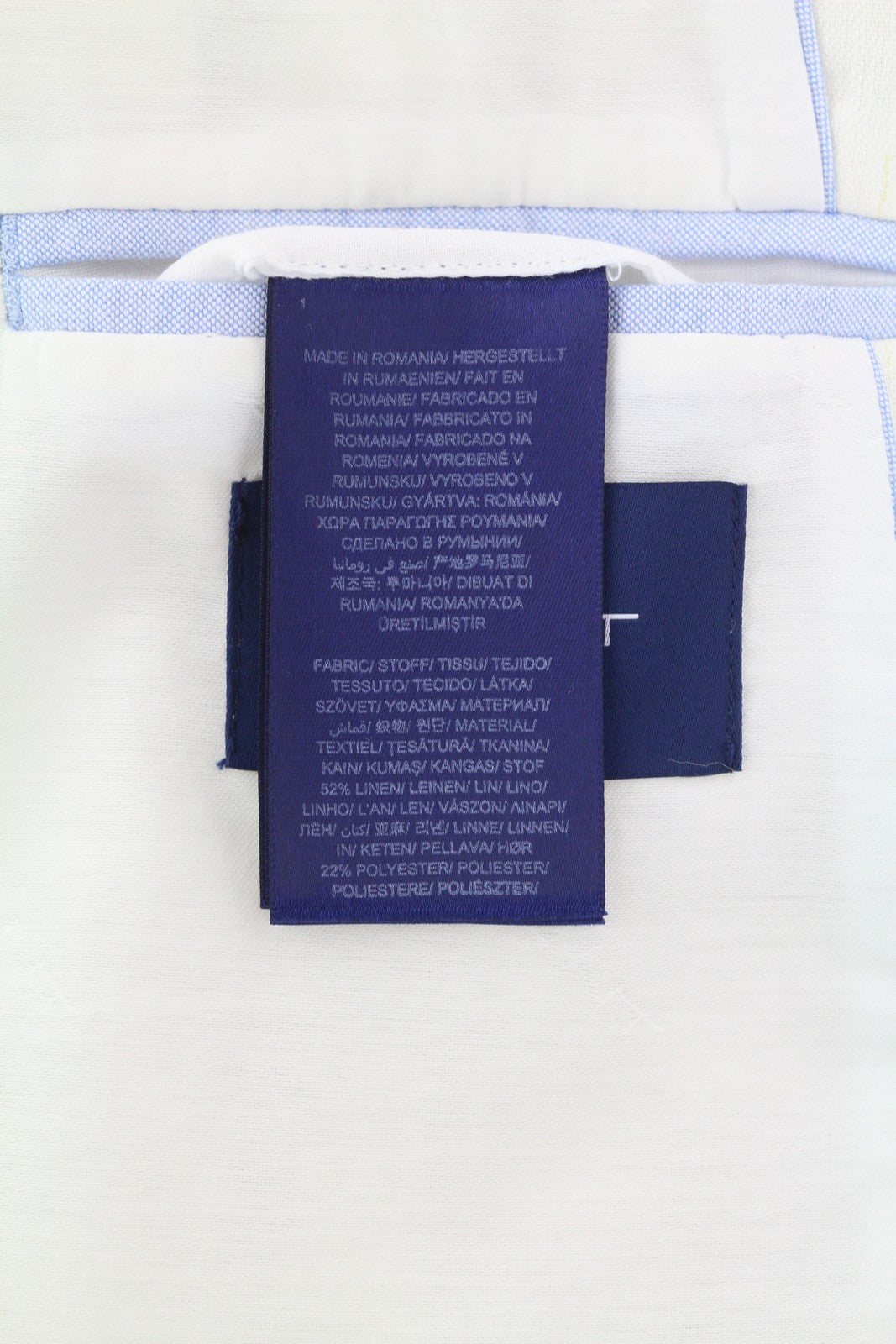 GANT Stripe Linen Straight Women Blazer EU40 Off-White Linen Blend Notch