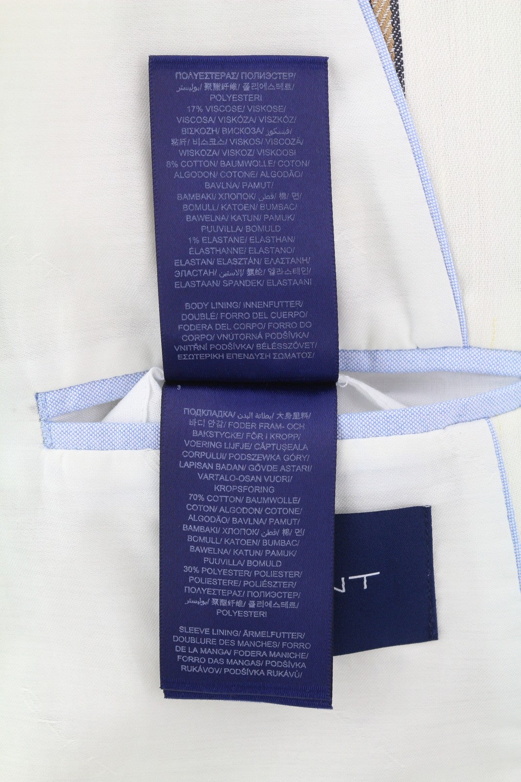 GANT Stripe Linen Straight Women Blazer EU40 Off-White Linen Blend Notch