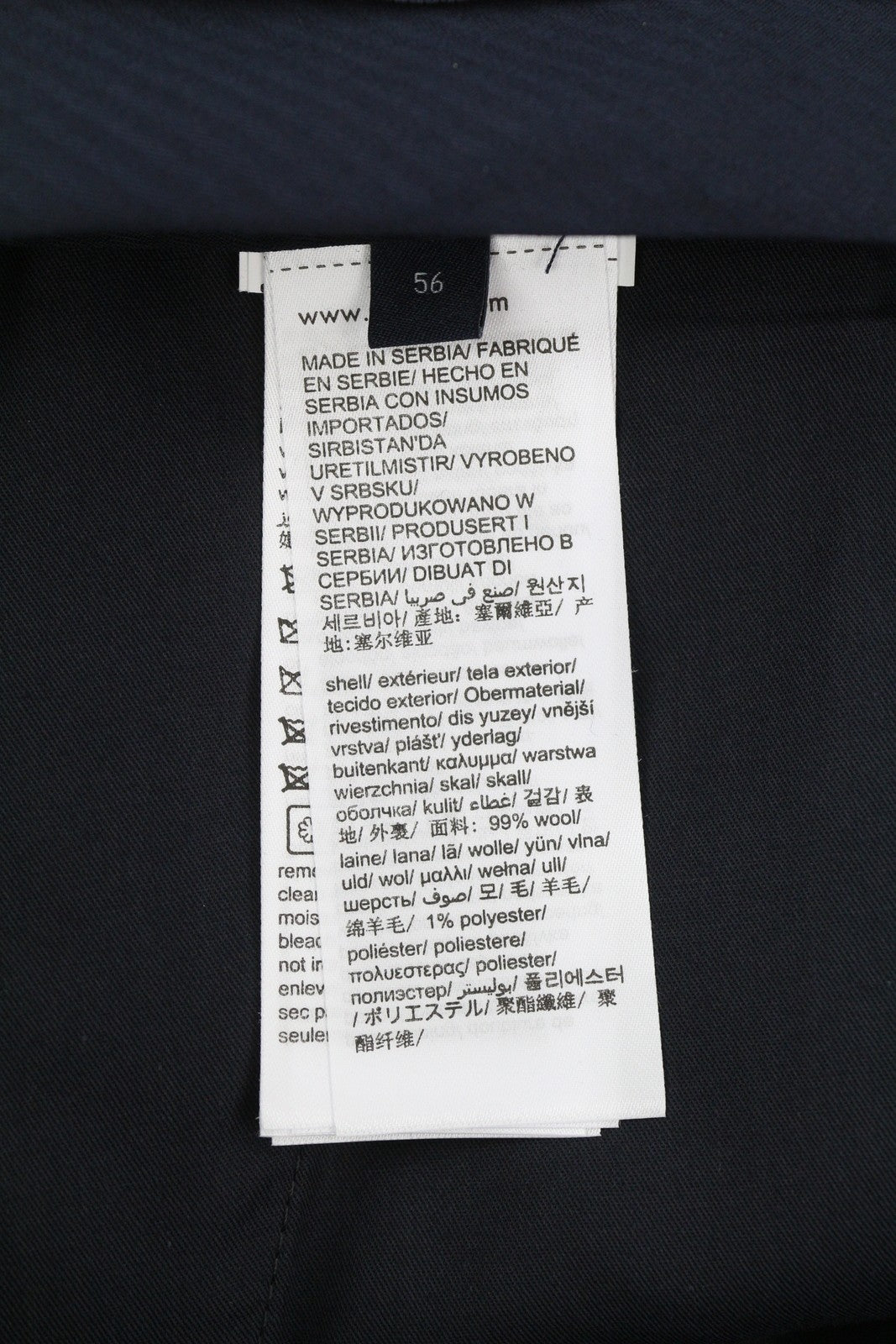 TOMMY HILFIGER Wave Pinstripe Men Trousers W40 Blue Wool Pleated RRP169