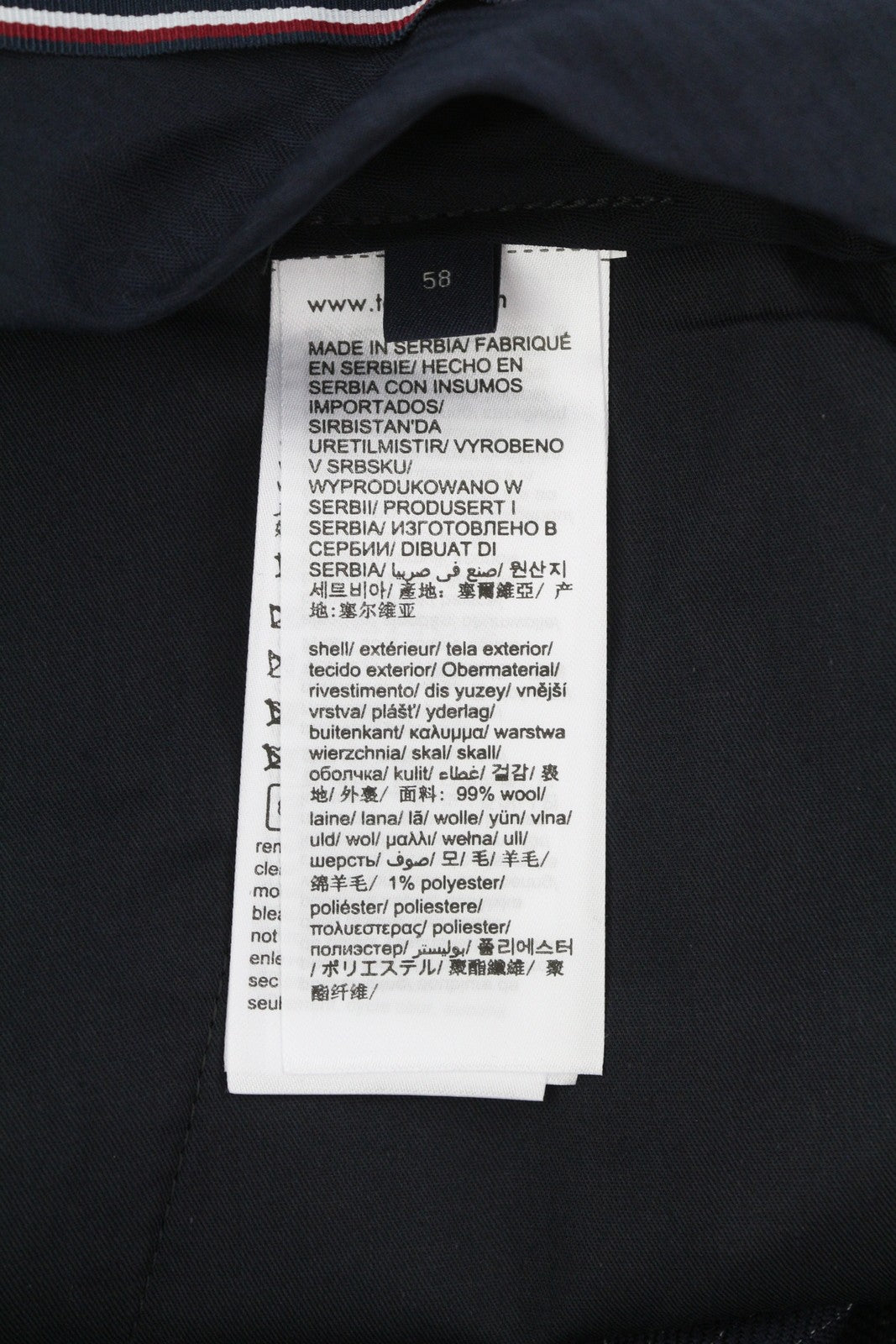 TOMMY HILFIGER Wave Pinstripe Men Trousers W40 Blue Wool Pleated RRP169