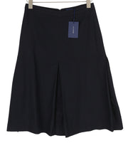 GANT Washable Stretch Wool Women Skirt EU36 Navy Pleated Lined Knee-Length