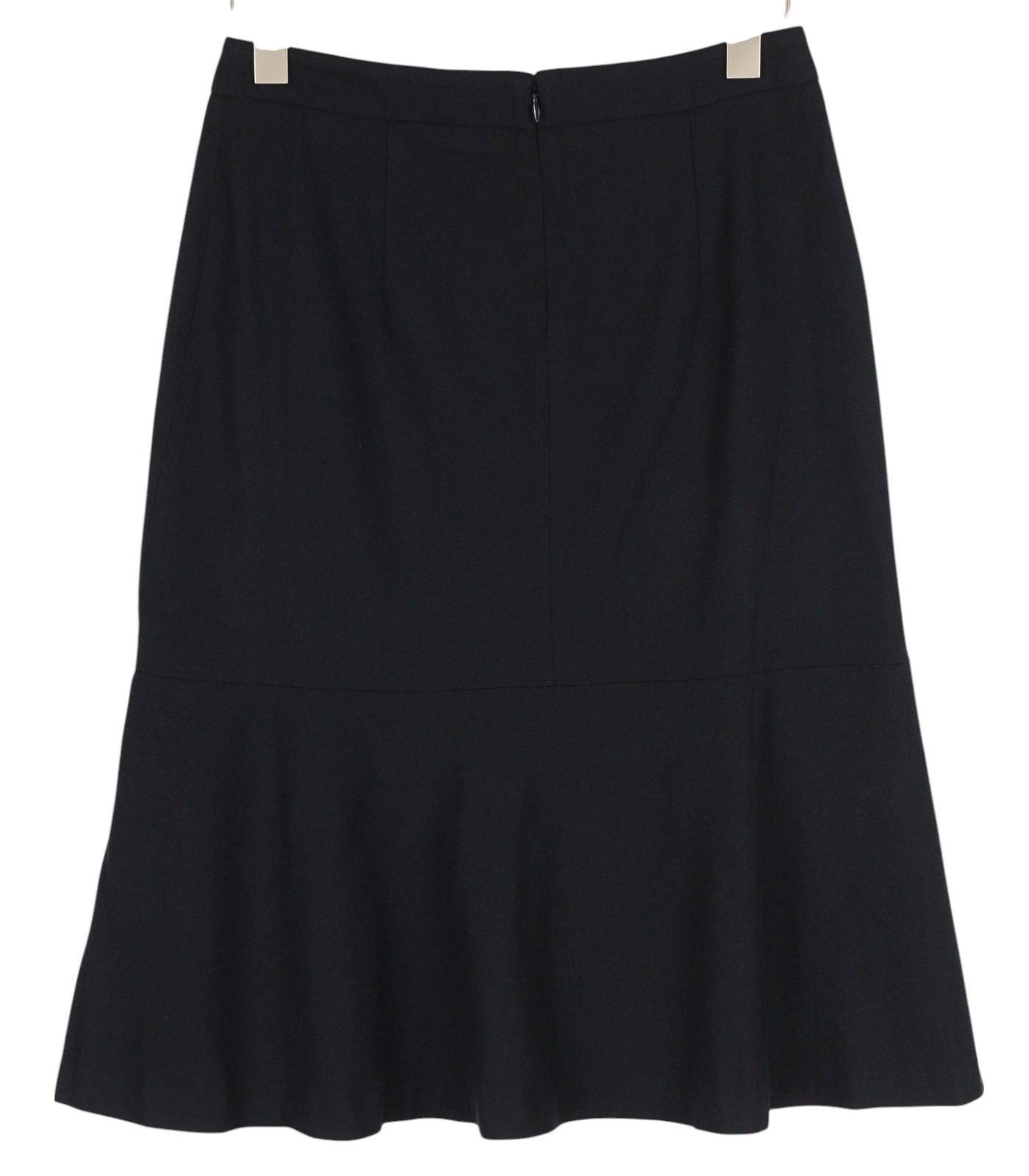 GANT Flannel Flare Women Skirt EU38 Dark Blue Wool Lined Zip Knee-Length