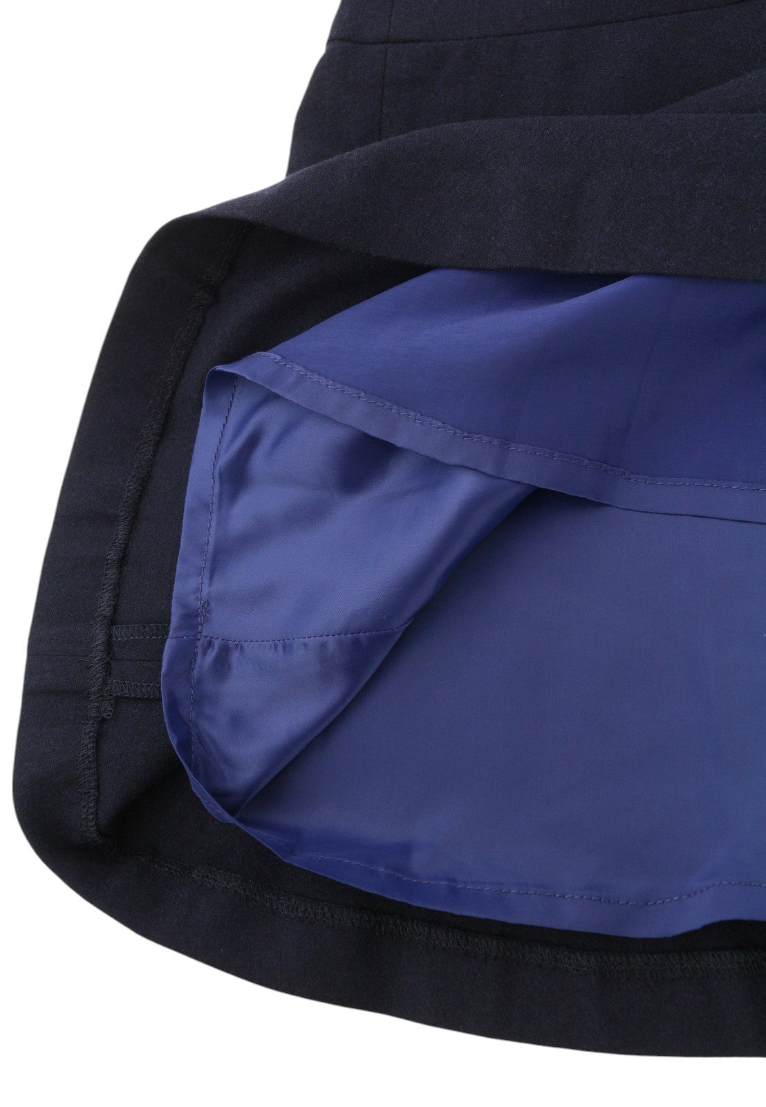 GANT Flannel Flare Women Skirt EU38 Dark Blue Wool Lined Zip Knee-Length