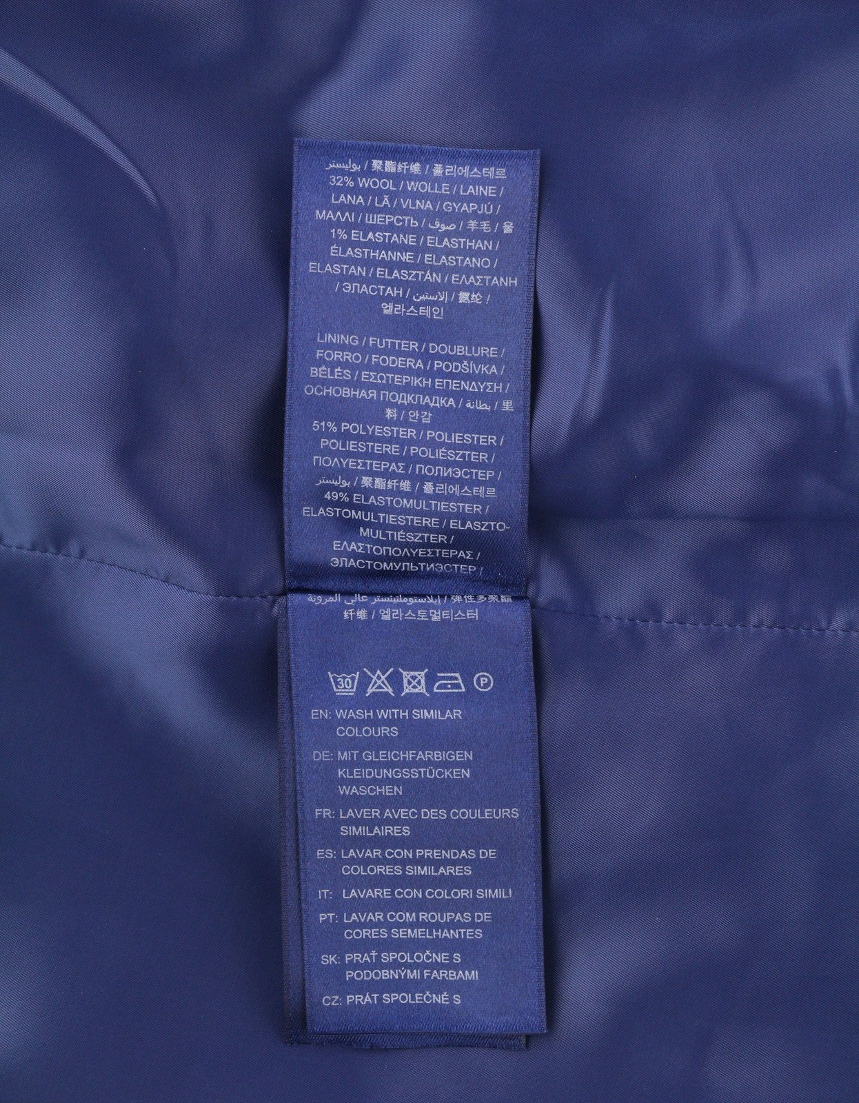 GANT Flannel Flare Women Skirt EU38 Dark Blue Wool Lined Zip Knee-Length