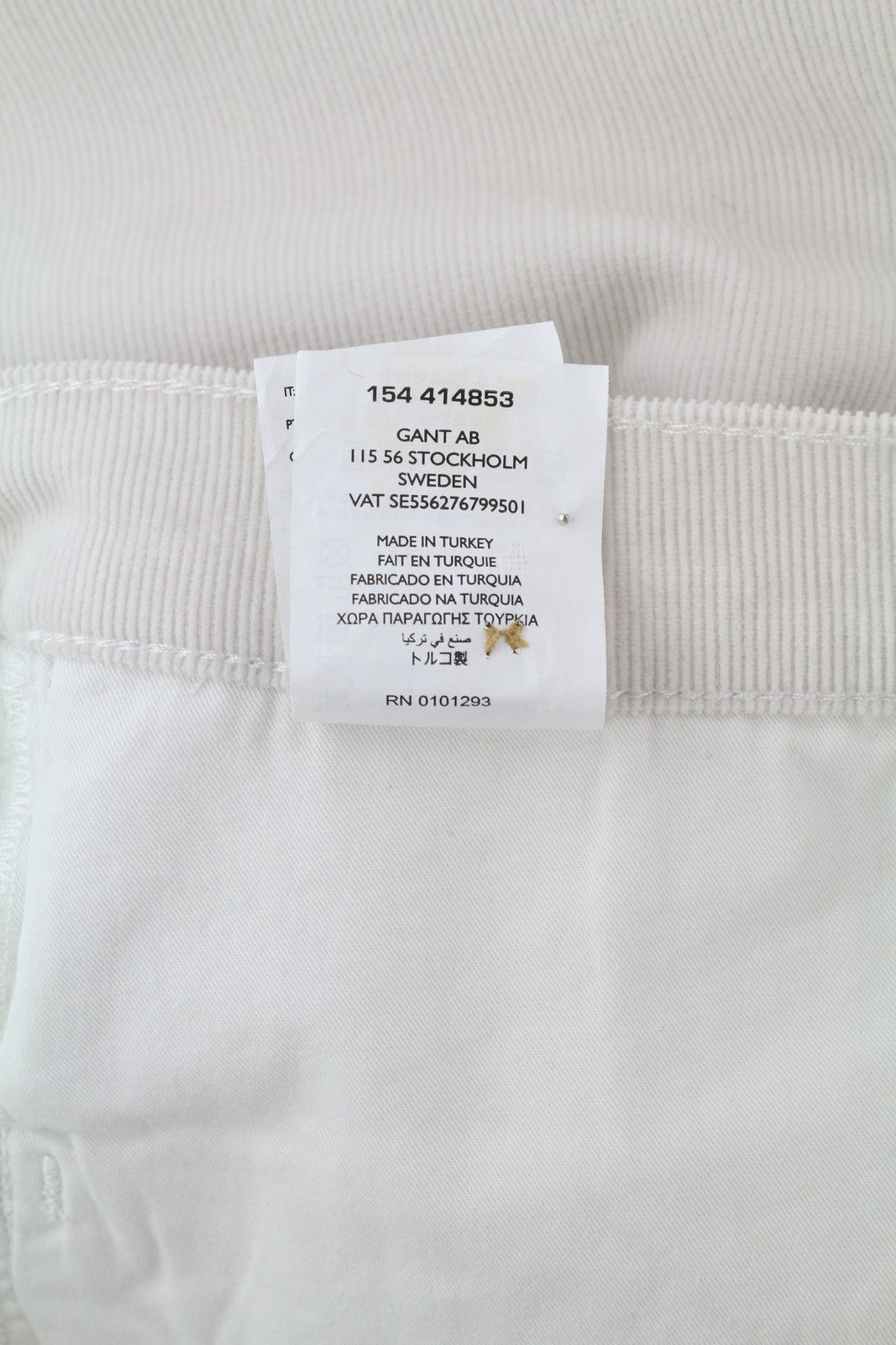 GANT Rugger The Cordster Women Trousers W31/L34 Ivory Cord Zip Ankle