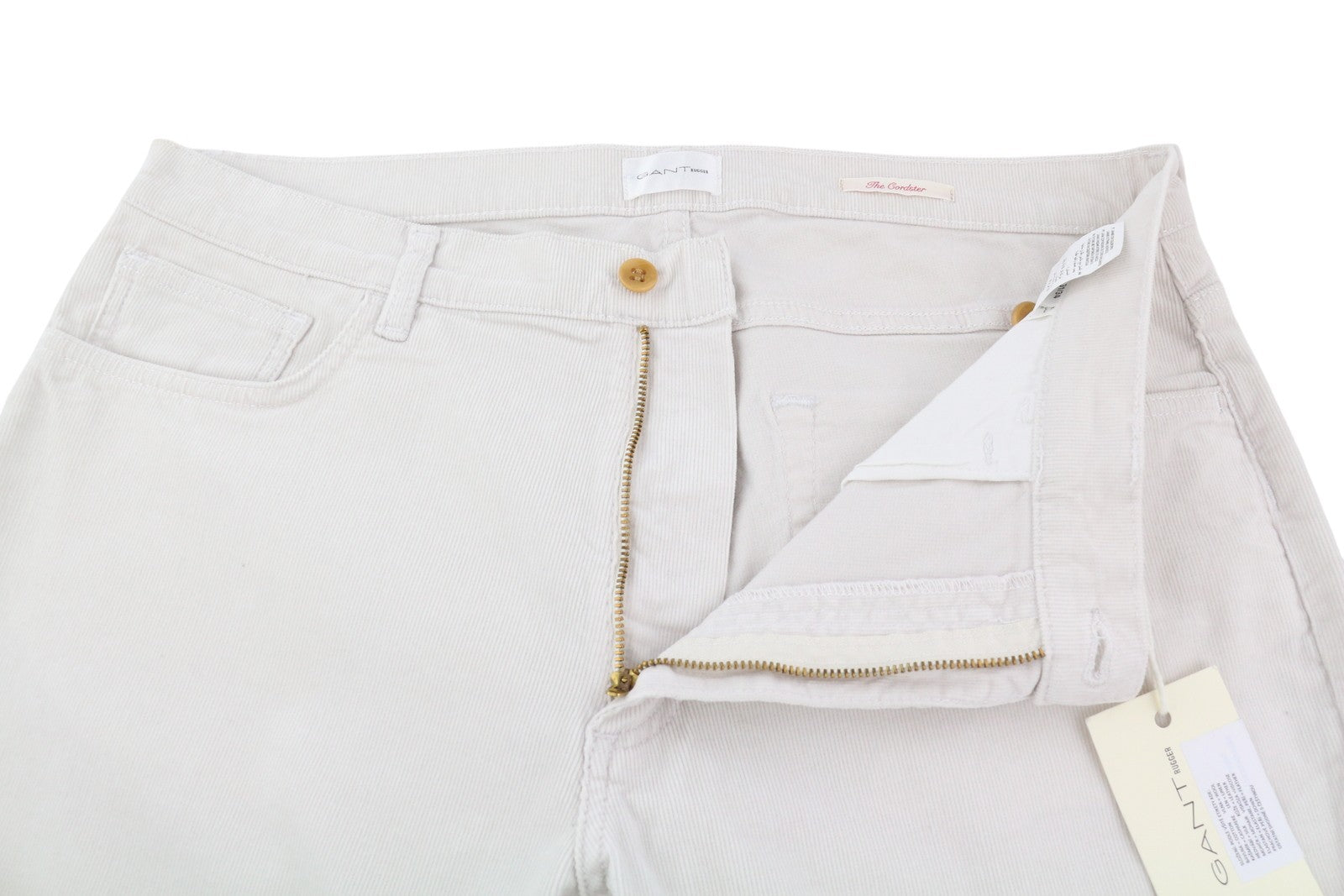 GANT Rugger The Cordster Women Trousers W31/L34 Ivory Cord Zip Ankle