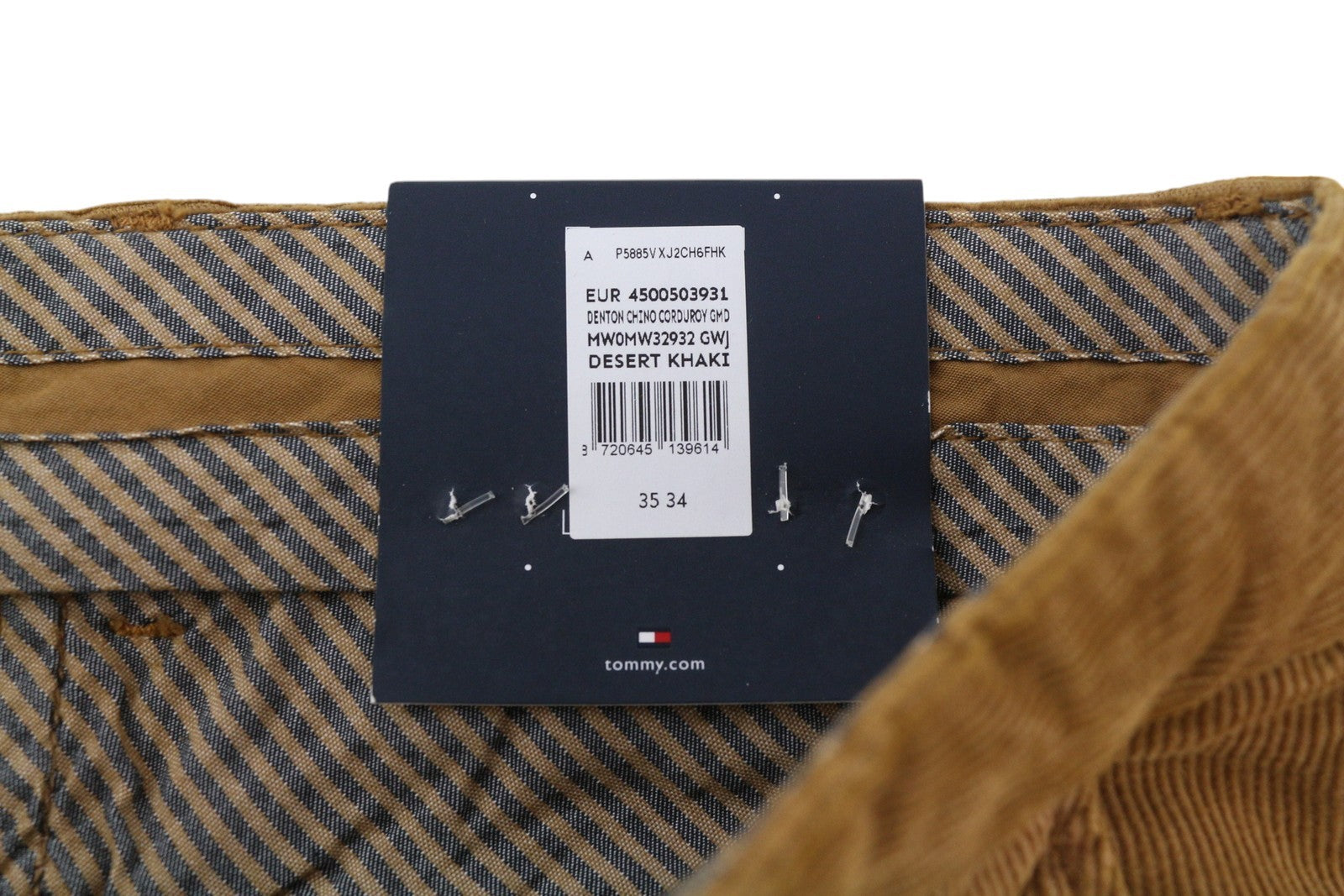 TOMMY HILFIGER Denton Chino Corduroy Men Trousers W35/L34 Straight RRP139