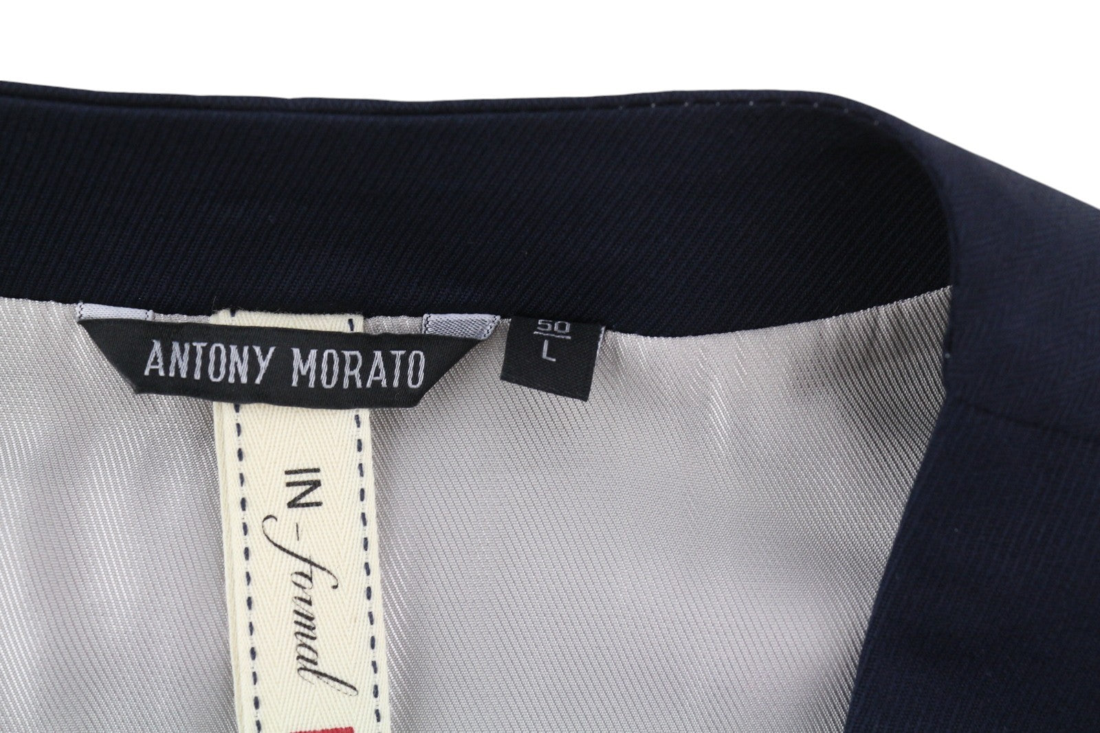 ANTONY MORATO Men Waistcoat L Dark Blue Double-Breasted Lined Vest