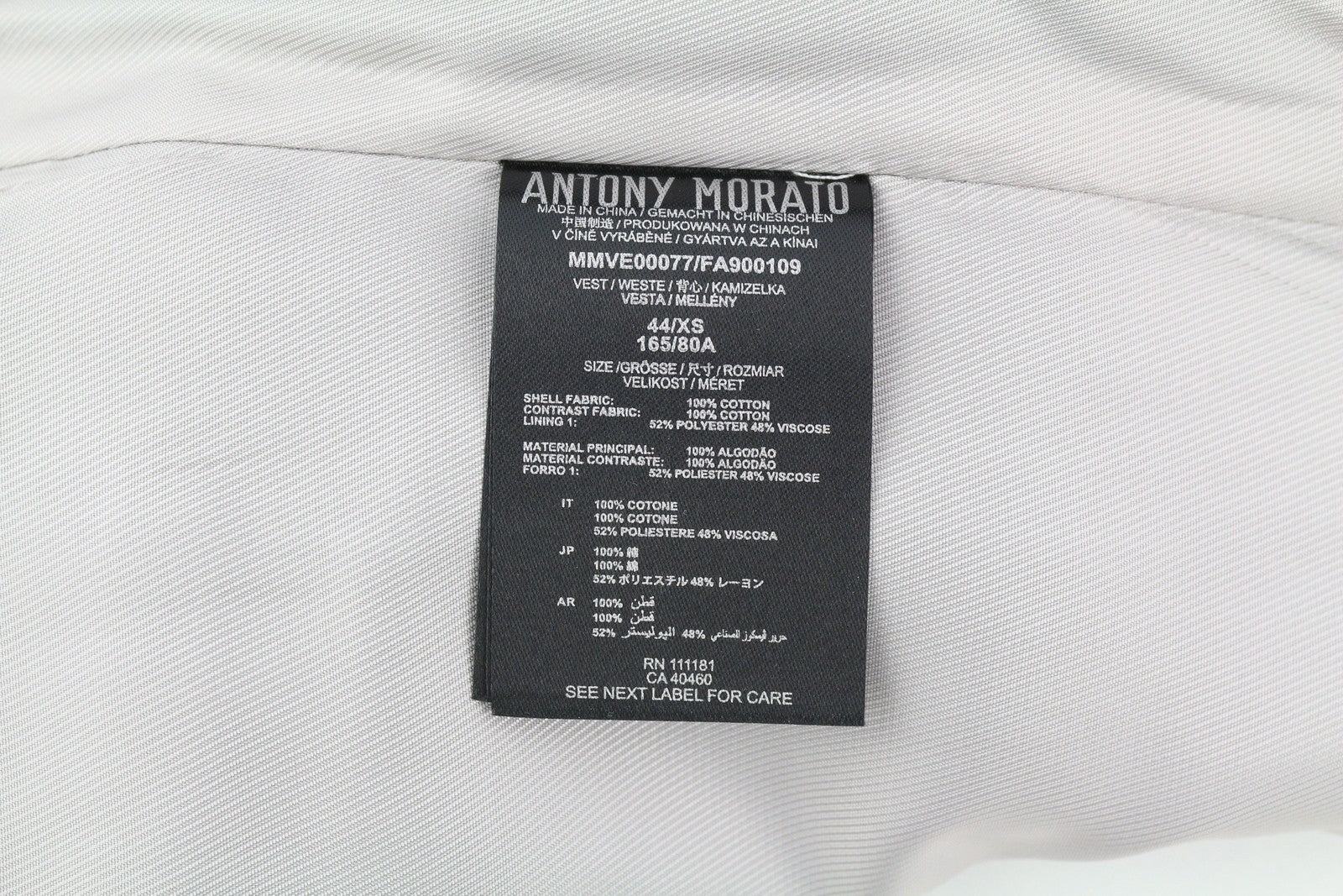 ANTONY MORATO Men Waistcoat XS Dark Blue Double-Breasted Lined Vest