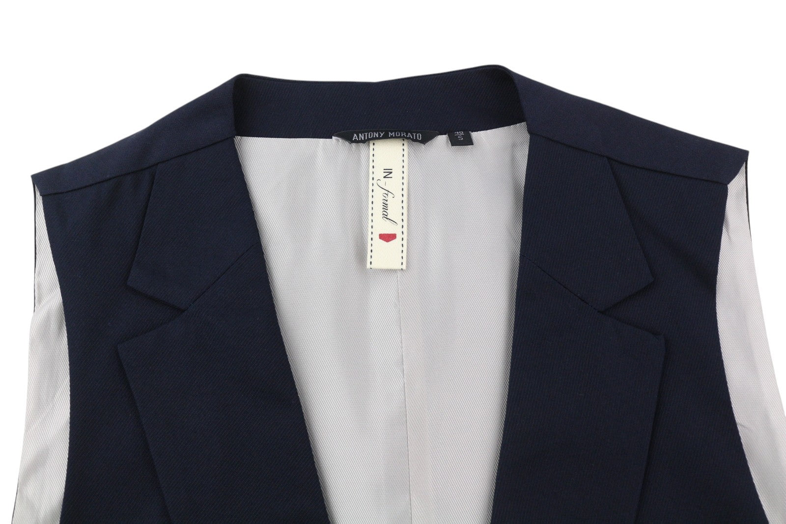 ANTONY MORATO Men Waistcoat S Dark Blue Double-Breasted Lined Vest