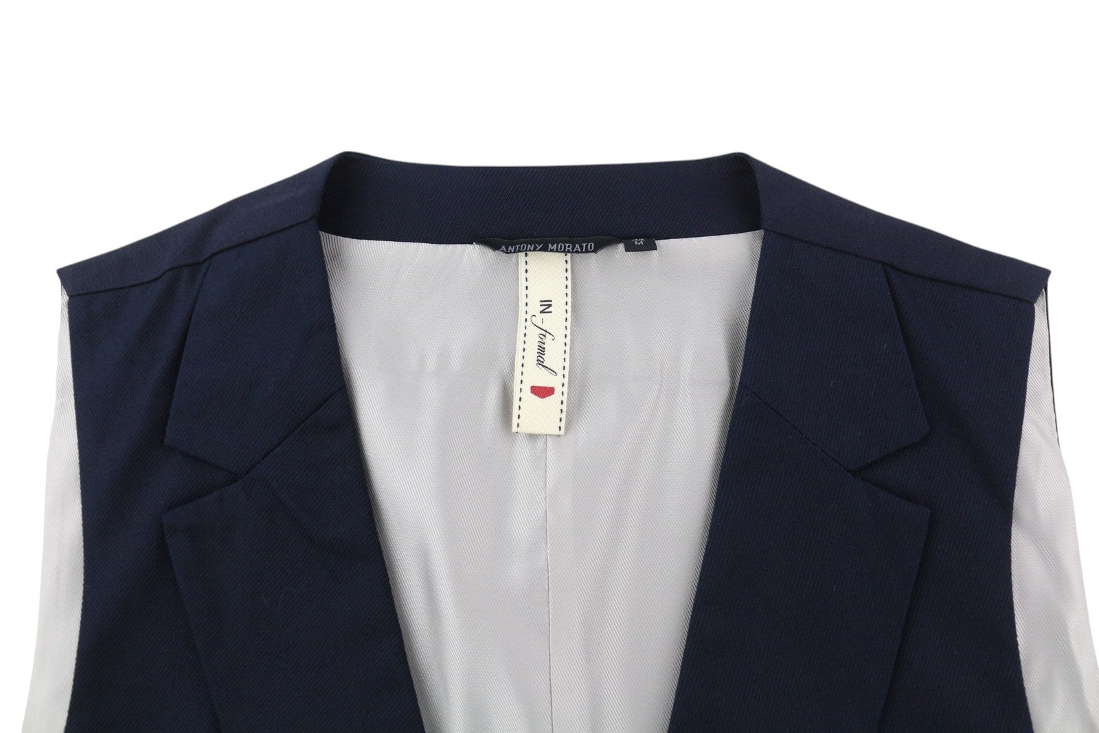 ANTONY MORATO Men Waistcoat M Dark Blue Double-Breasted Lined Vest