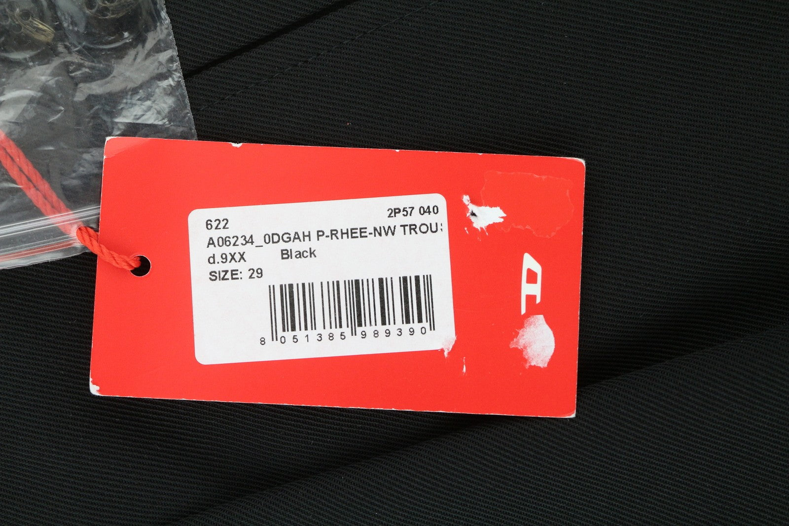 DIESEL P-Rhee-Nw Men Trousers W29 Black Wool Pleated Zip Cargo RRP283