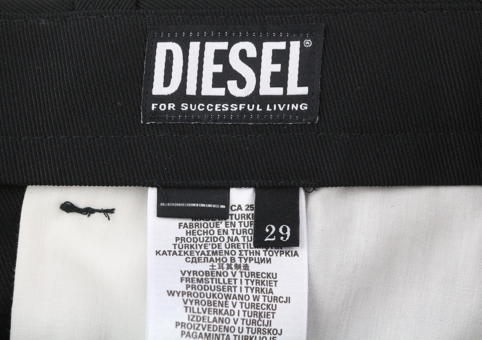 DIESEL P-Rhee-Nw Men Trousers W29 Black Wool Pleated Zip Cargo RRP283