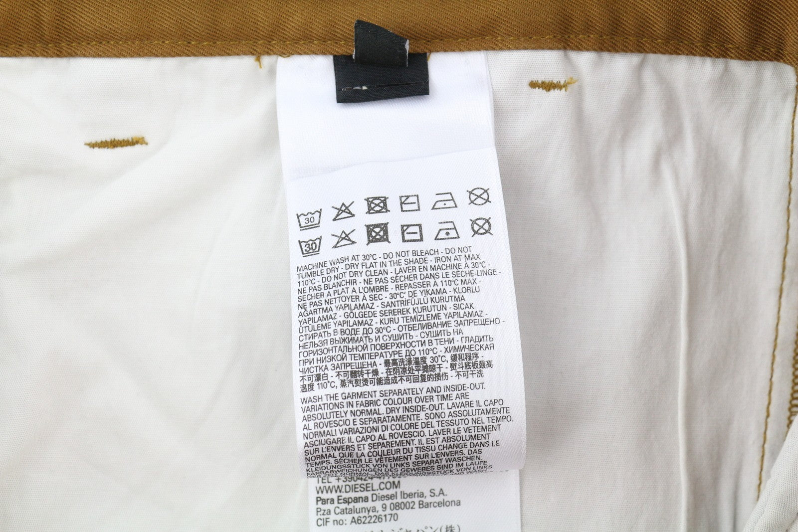 DIESEL P-Cor-CL Men Trousers W31 Brown Tapered Zip Fly Cargo RRP265