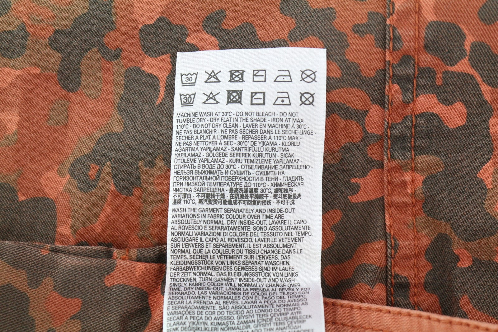 DIESEL P-Atlan-Pat Men Trousers W31 Orange Camo Cargo Multi Pocket RRP295