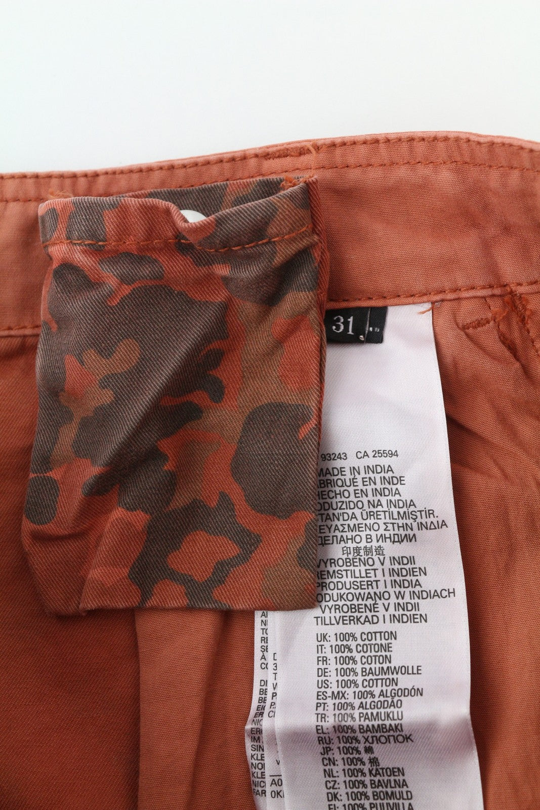 DIESEL P-Atlan-Pat Men Trousers W31 Orange Camo Cargo Multi Pocket RRP295