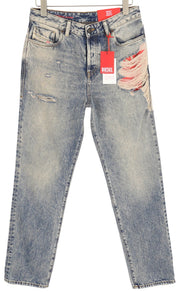 DIESEL 1955 09E10 Men Jeans W31/L32 Blue Straight Fit Distressed RRP375