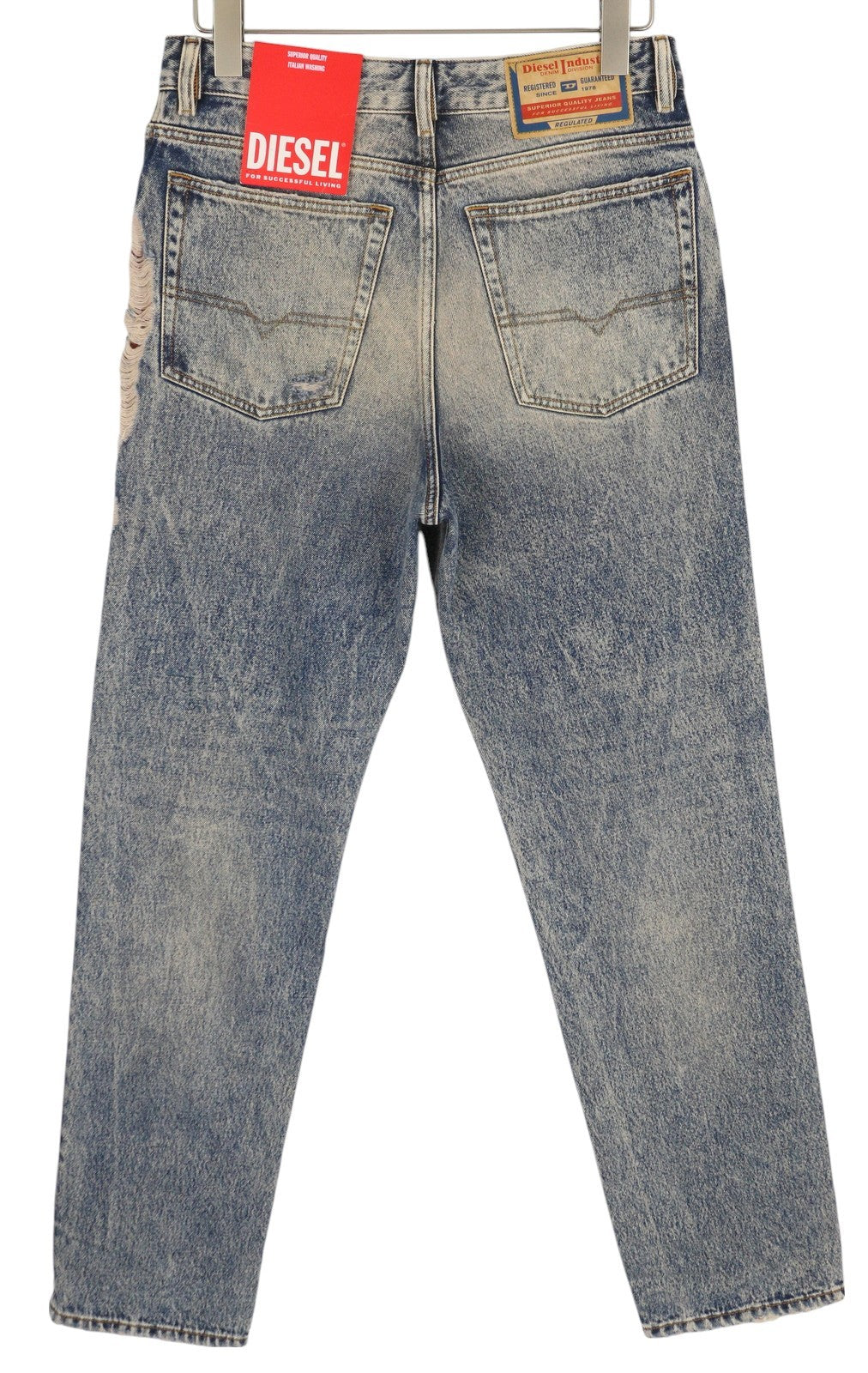 DIESEL 1955 09E10 Men Jeans W31/L32 Blue Straight Fit Distressed RRP375