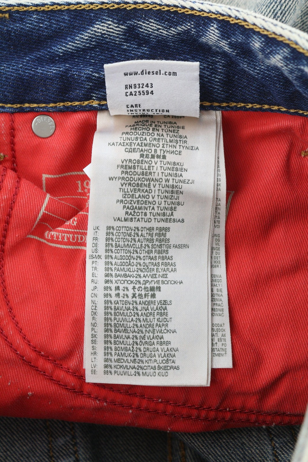 DIESEL 1955 09E10 Men Jeans W31/L32 Blue Straight Fit Distressed RRP375