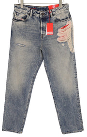 DIESEL 1955 09E10 Men Jeans W31/L32 Blue Straight Leg Distressed RRP375