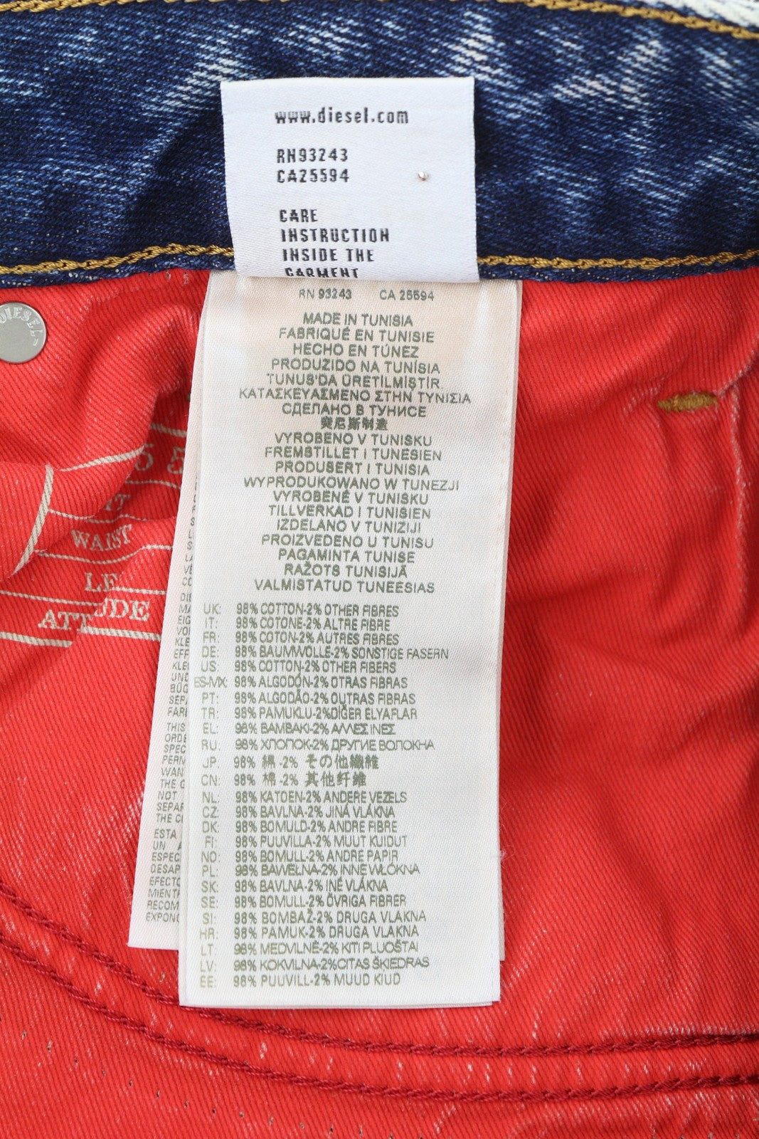 DIESEL 1955 09E10 Men Jeans W34/L34 Blue Straight Leg Distressed RRP375