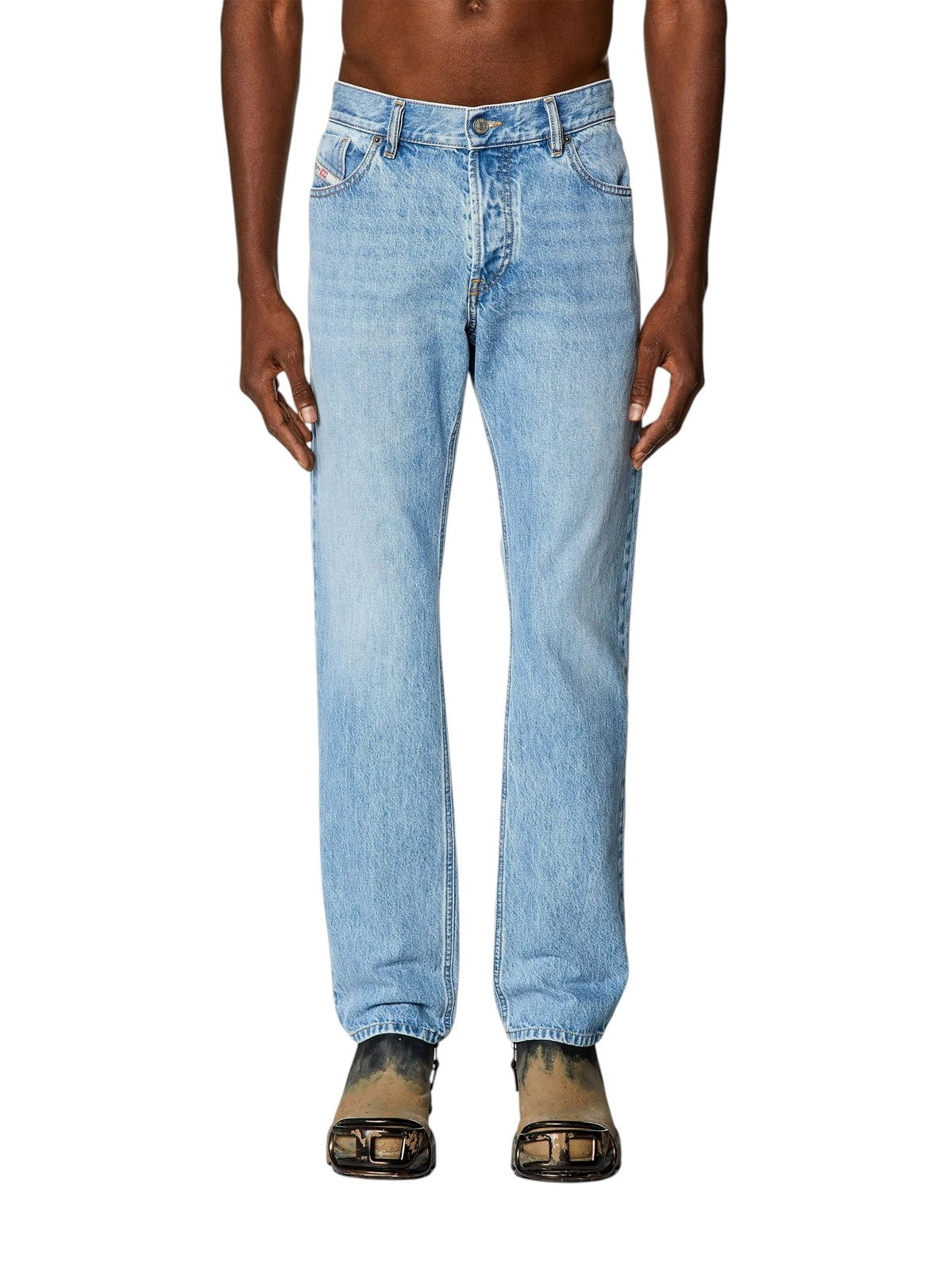 DIESEL 1995 D-Sark 09I29 Men Jeans W32/L32 Blue Slim Straight Washed RRP246