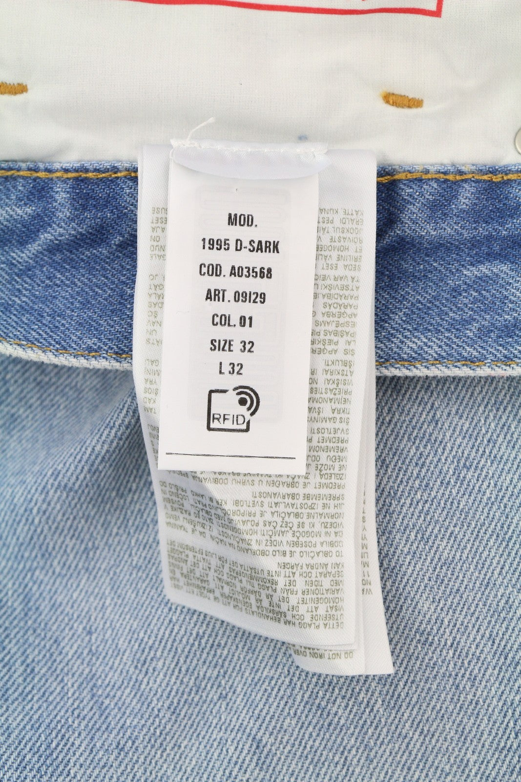 DIESEL 1995 D-Sark 09I29 Men Jeans W32/L32 Blue Slim Straight Washed RRP246