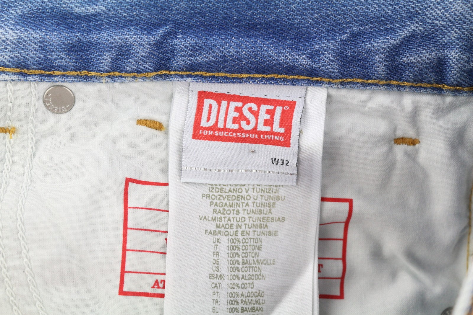 DIESEL 1995 D-Sark 09I29 Men Jeans W32/L32 Blue Slim Straight Washed RRP246